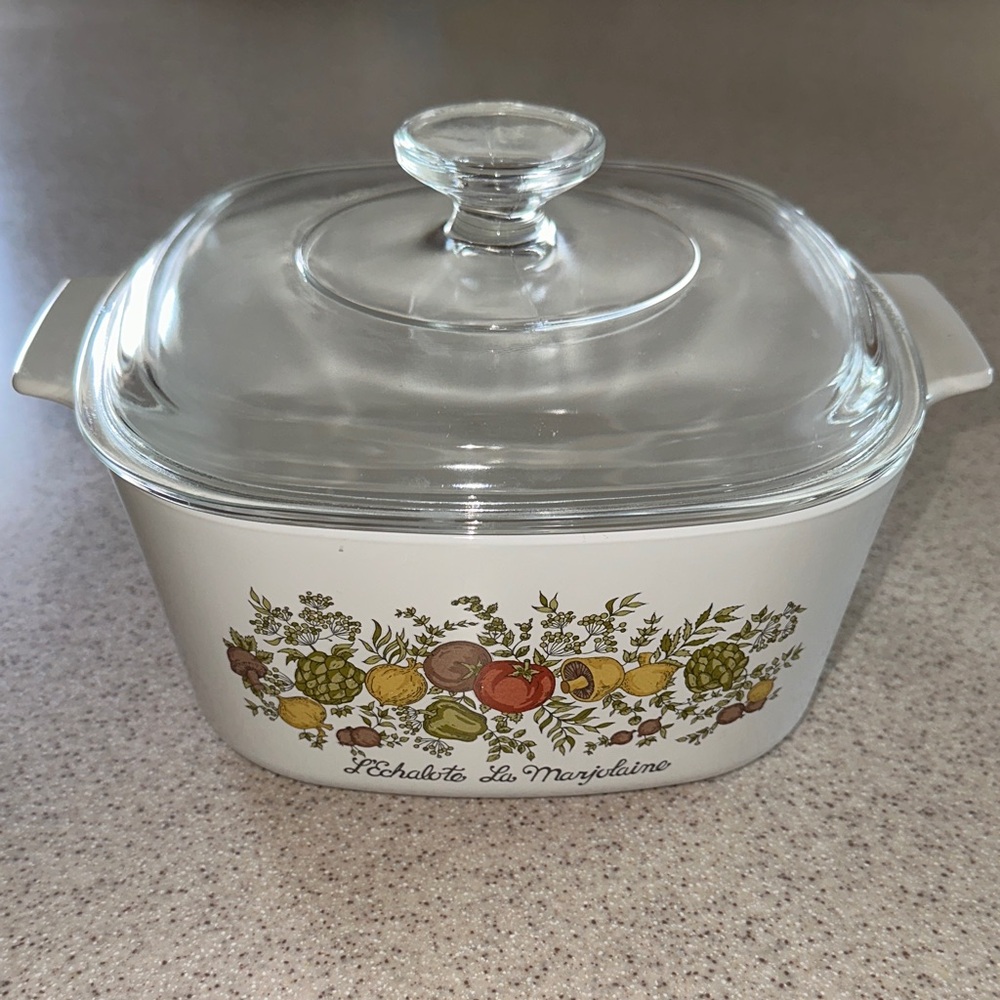 Corning ware casserole dish Spice of Life L'Echalote La Marjolaine 3 qt